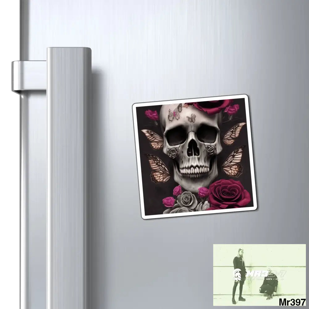Gothic Skulls Roses and Butterflies Magnet Paper products