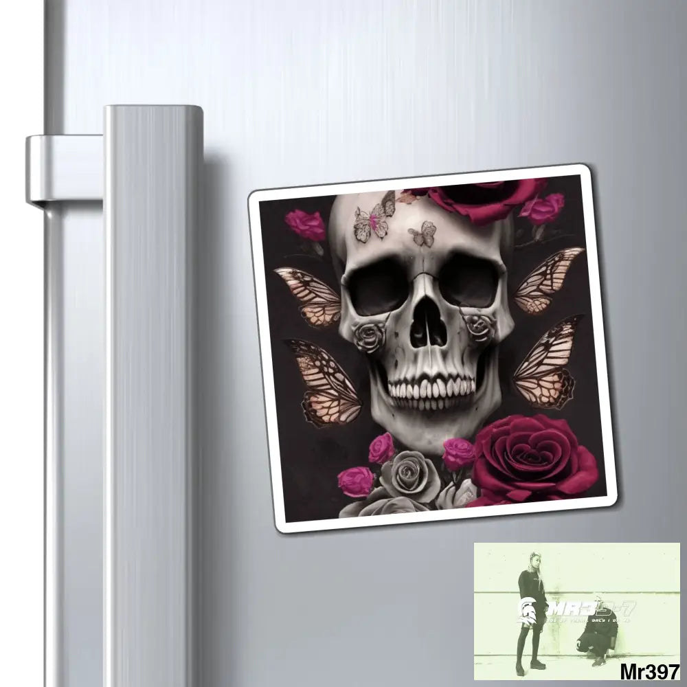 Gothic Skulls Roses and Butterflies Magnet Paper products