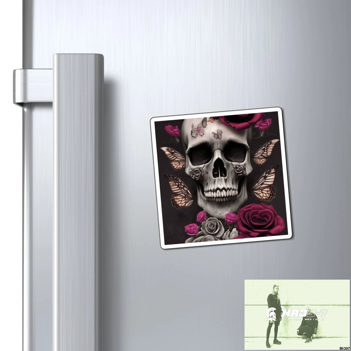 Gothic Skulls Roses and Butterflies Magnet Paper products