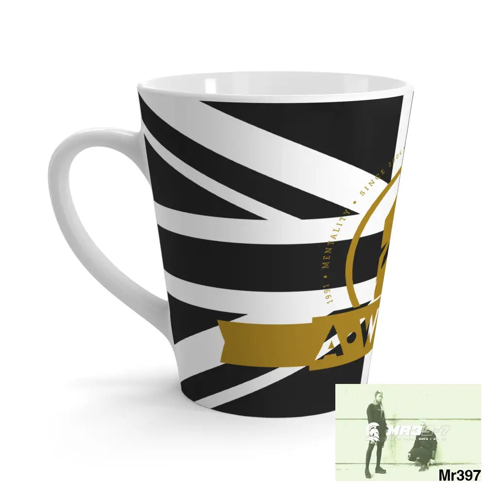Great Britain Black flag A1 Who Dares Wins (ID) Latte Mug 12oz Mug