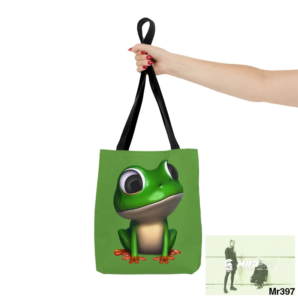 Green frog & Cool alien in shades Tote Bag (AOP) Bags