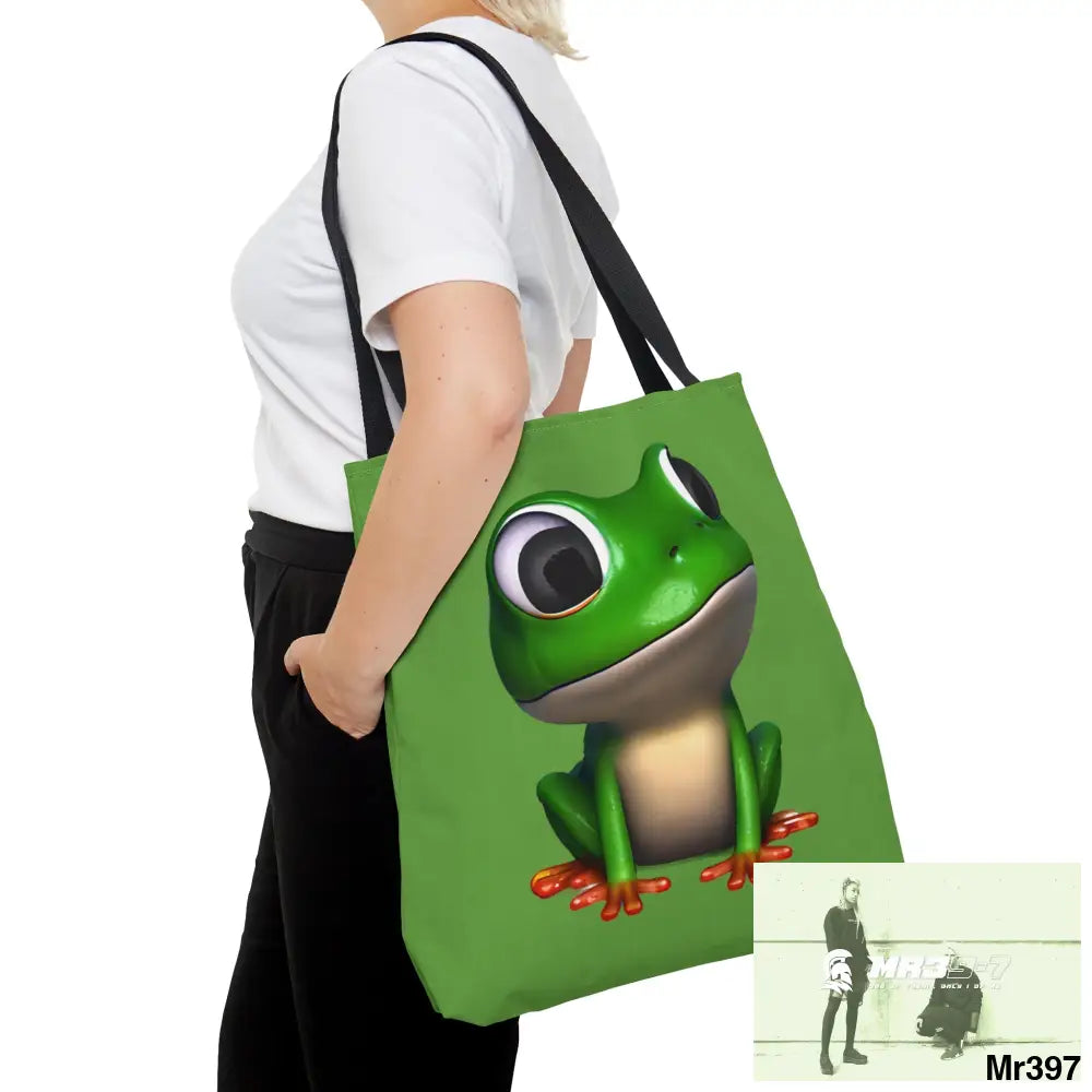 Green frog & Cool alien in shades Tote Bag (AOP) Bags