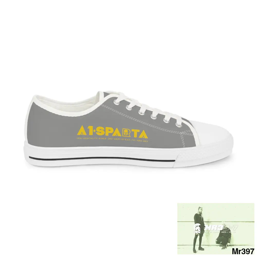 Grey A1-Sparta Men’s Low Top Sneakers Shoes