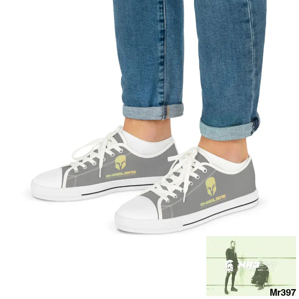 Grey White A1-Vigilante Men’s Low Top Sneakers Shoes