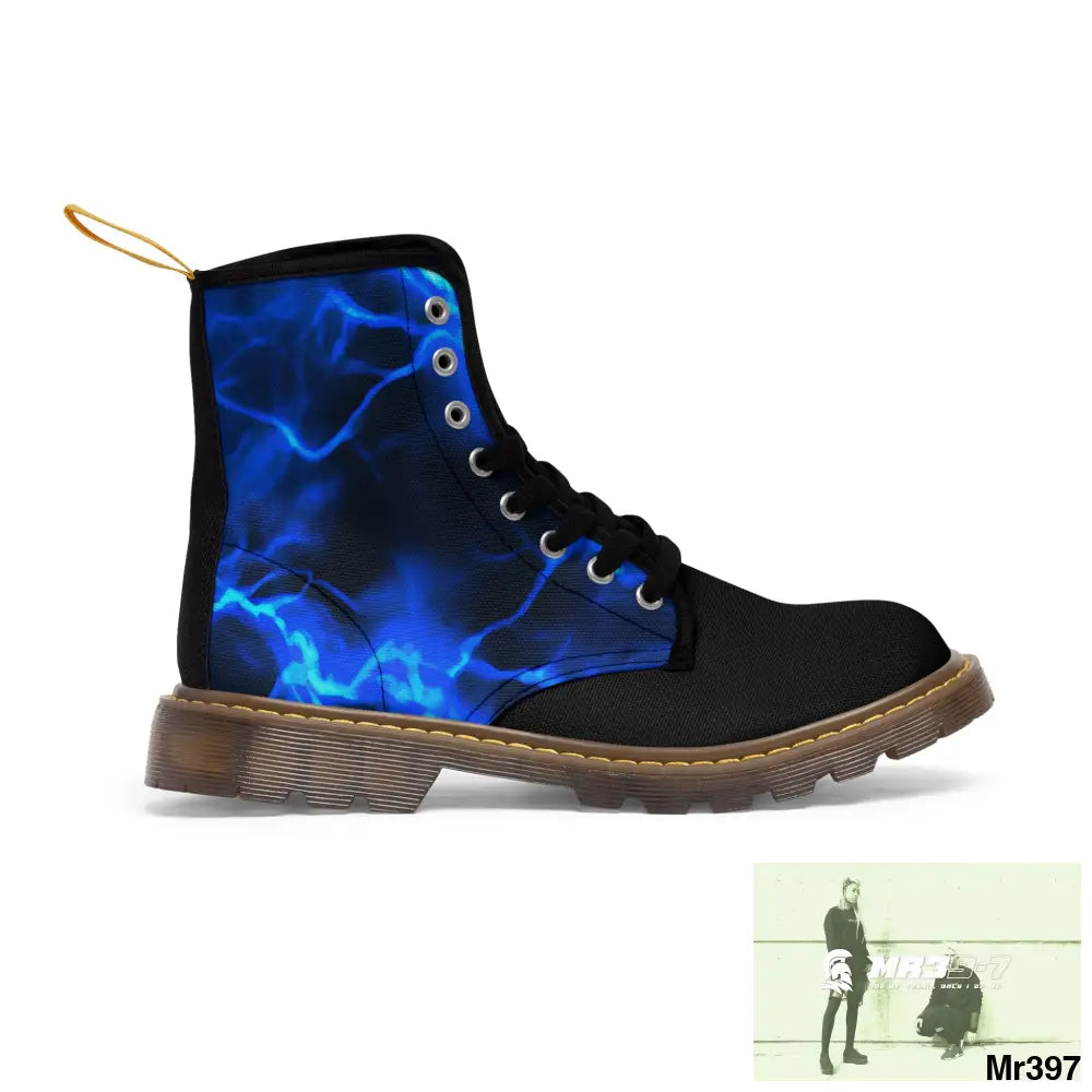 Half Electric Blue lighting Women’s Canvas Boots Shoes