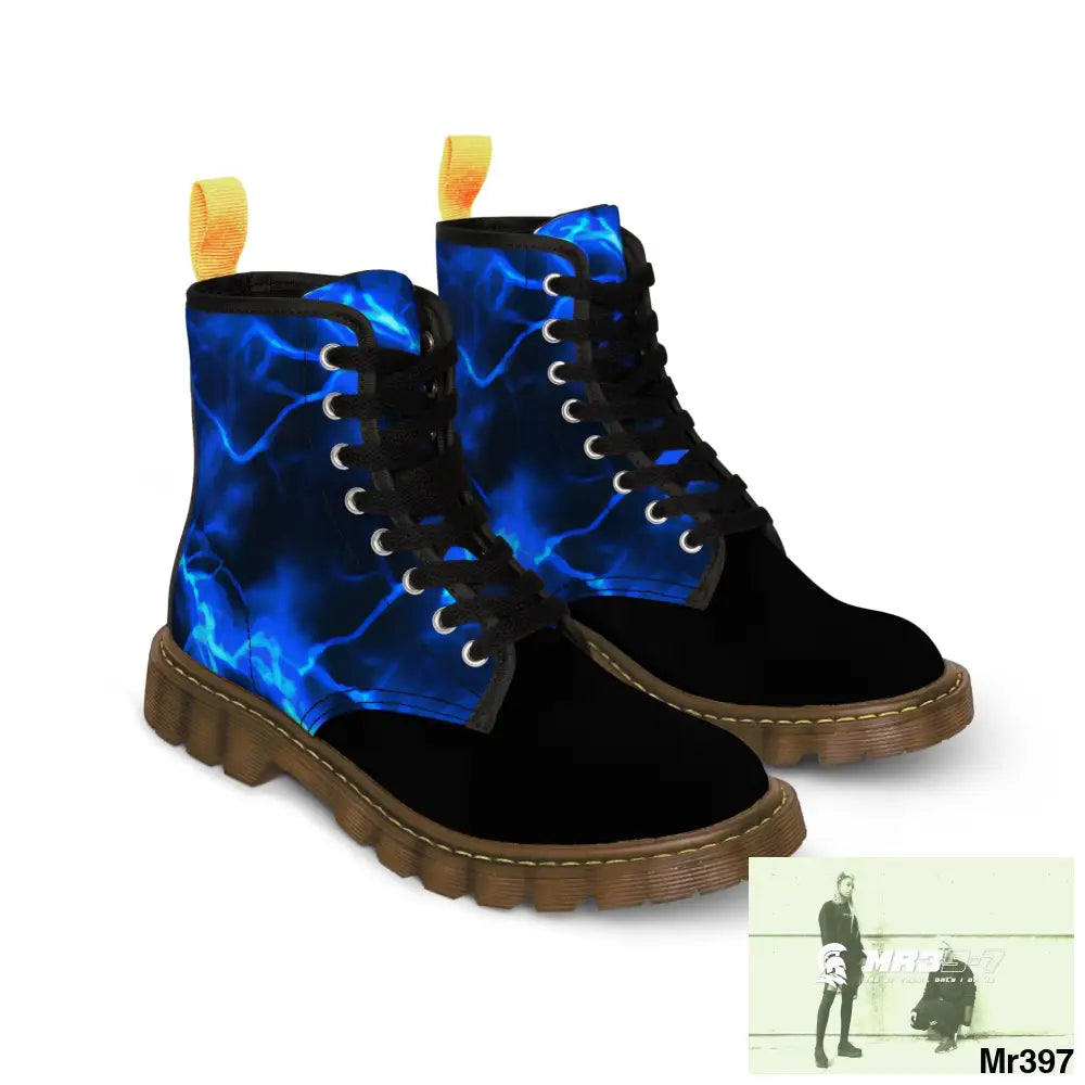 Half Electric Blue lighting Women’s Canvas Boots Shoes