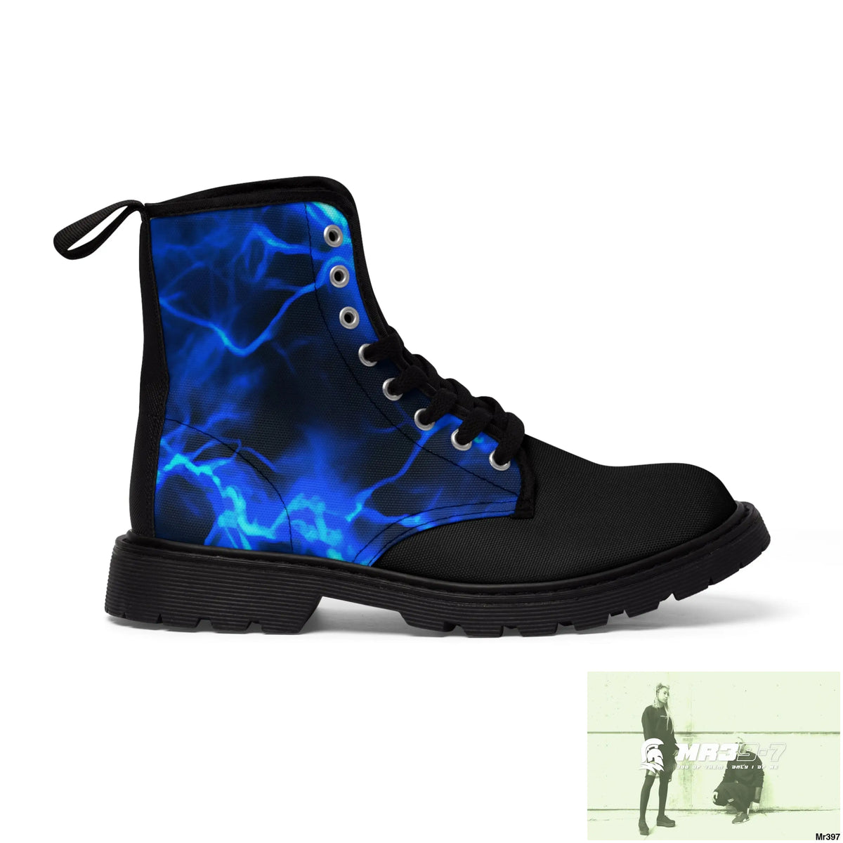 Half Electric Blue lighting Women’s Canvas Boots Shoes
