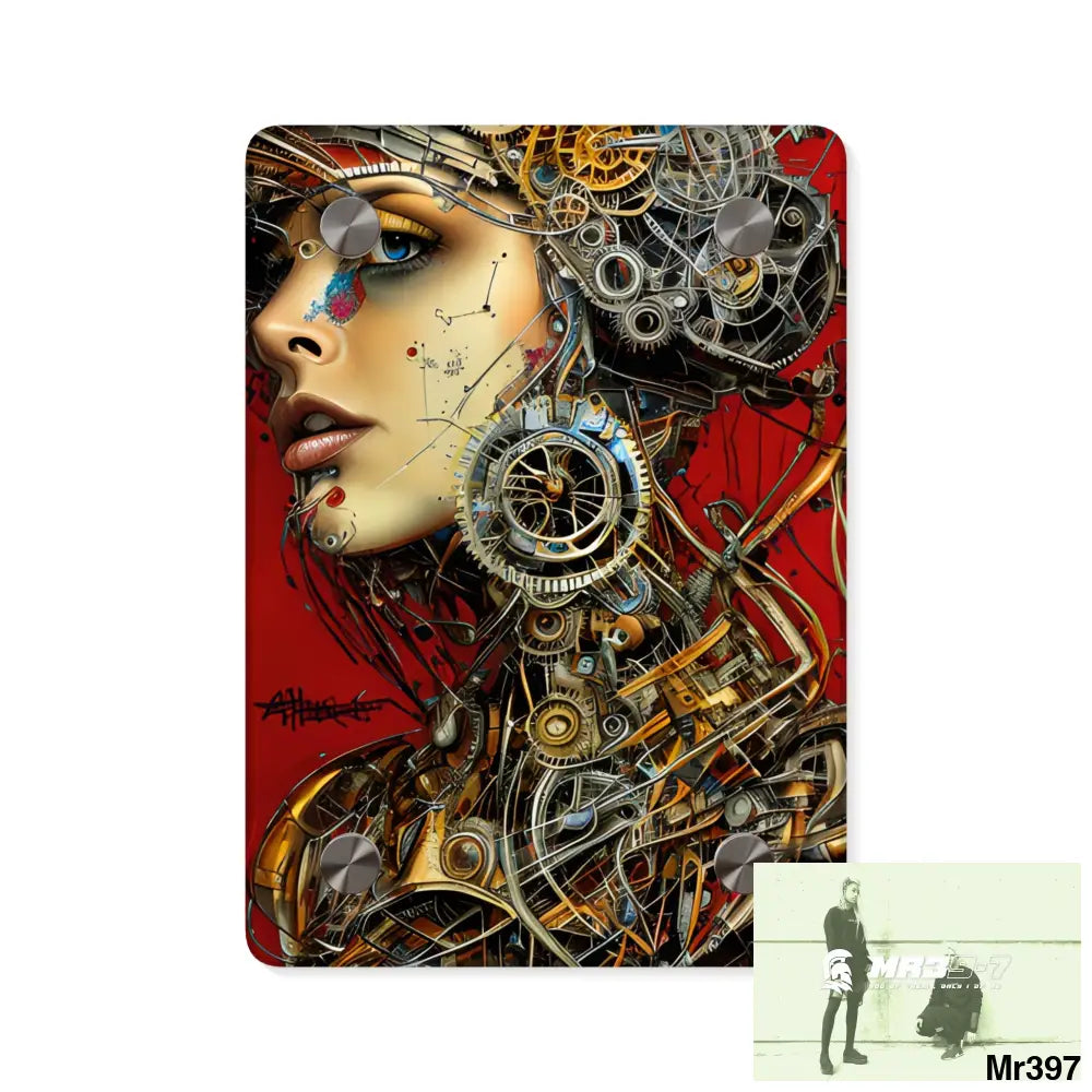 HD Animated Clockwork Robot Graphic Acrylic Wall Art Panels 5’’ x 7’’ (Vertical) / 0.25’’ Home Decor