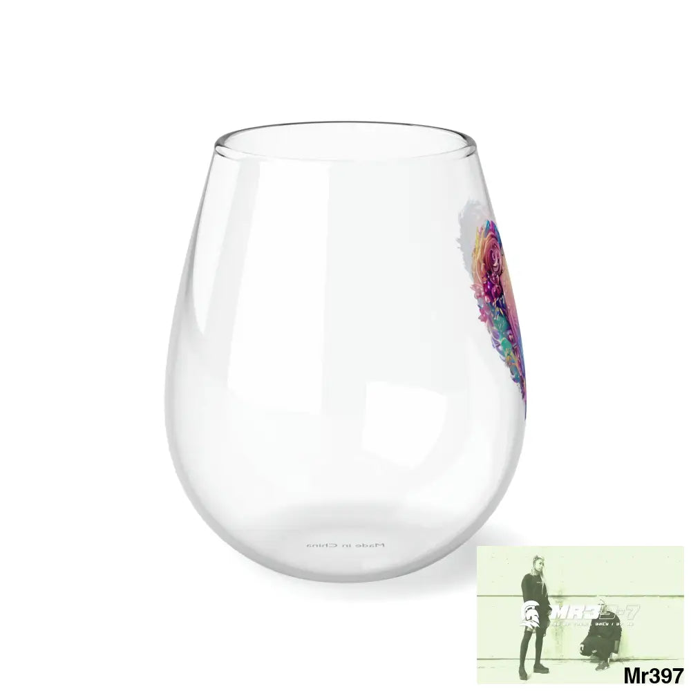 Heart Colorful Detailed Hyper Realistic Stemless Wine Glass 11.75oz 11.75oz Mug