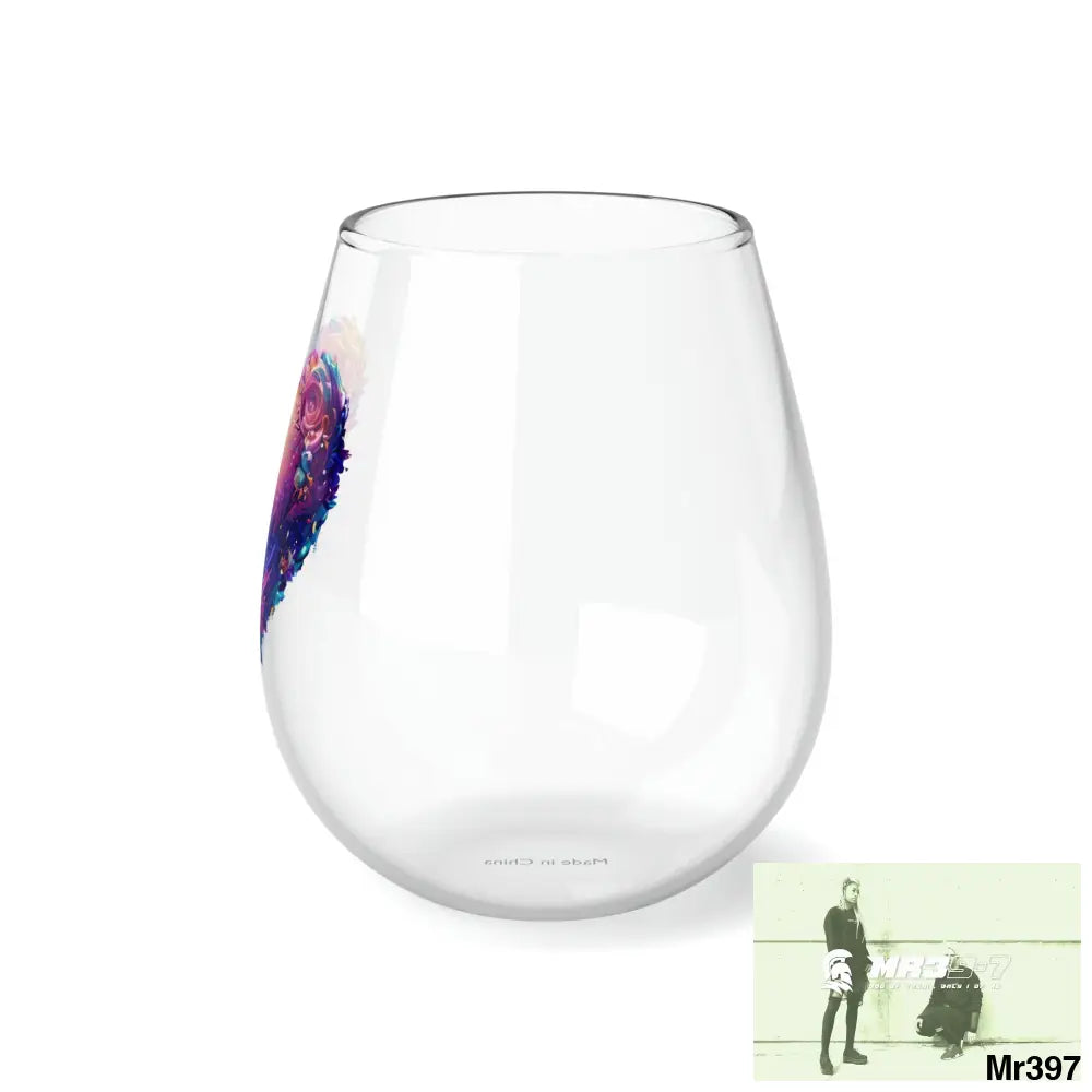 Heart Colorful Detailed Hyper Realistic Stemless Wine Glass 11.75oz 11.75oz Mug