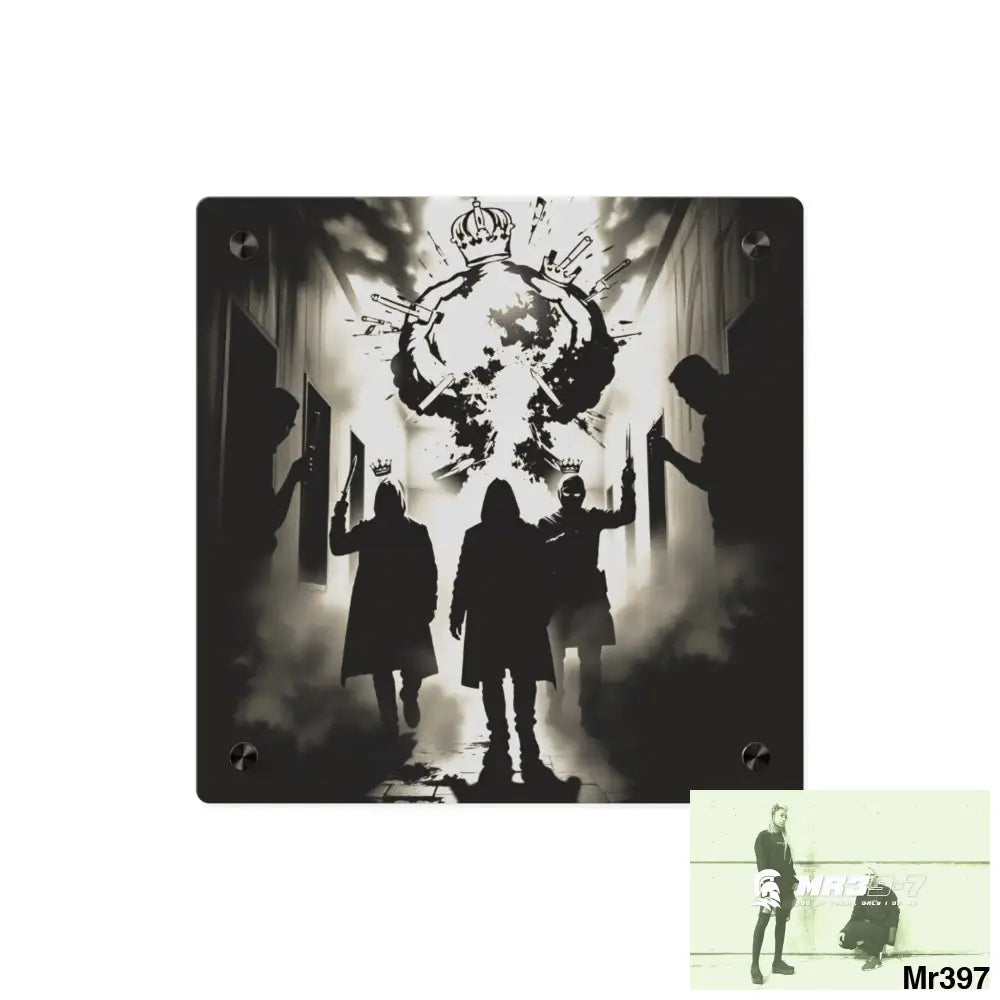 Hell Shadows no6 2628 days Death Flat Covert Failures Ltd Edition no 22 Acrylic Wall Art Panels 11’’ x 11’’ / 0.25’’