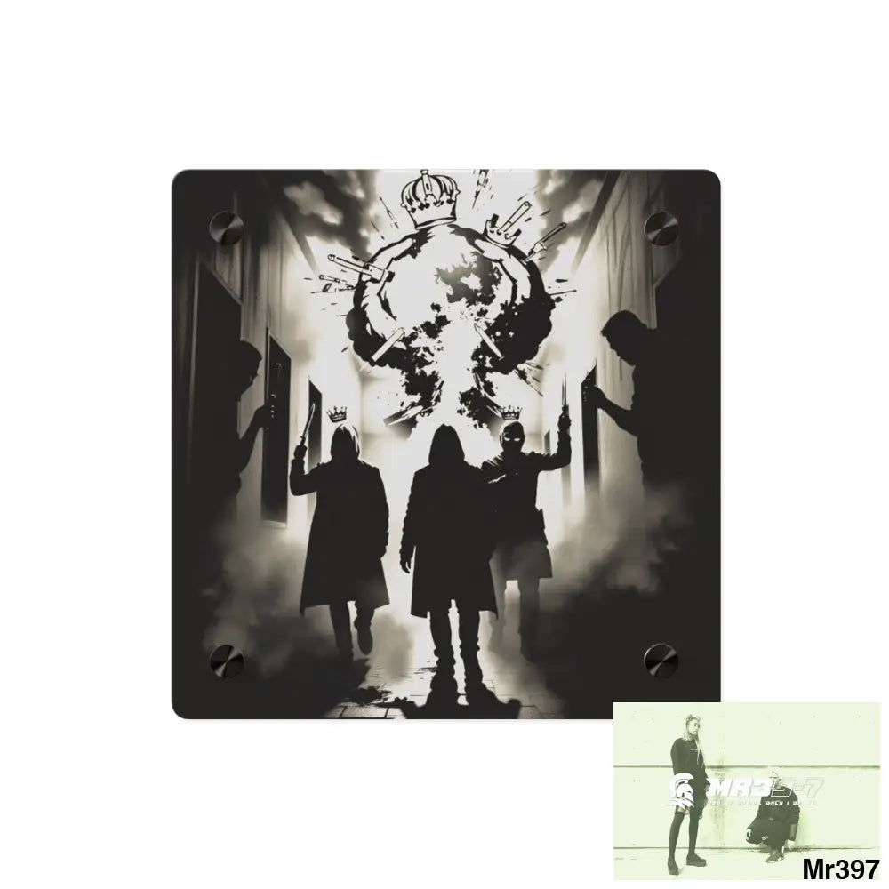 Hell Shadows no6 2628 days Death Flat Covert Failures Ltd Edition no 22 Acrylic Wall Art Panels 8’’ x 8’’ / 0.25’’ Home