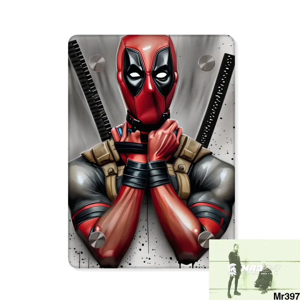 Hyper Detailed Handsome Rugged Gorgeous Dead pool Acrylic Wall Art Panels 5’’ x 7’’ (Vertical) / 0.25’’ Home Decor