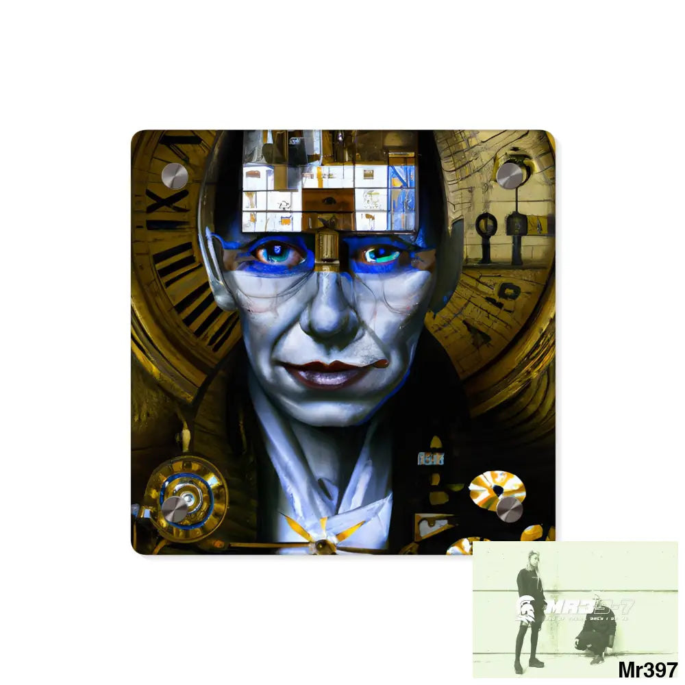 Hyper Realistic Male Tut Anch Amun Chess Karol Bak Abstract Acrylic Art Panels 8’’ x 8’’ (Square) / 0.25’’ Home Decor