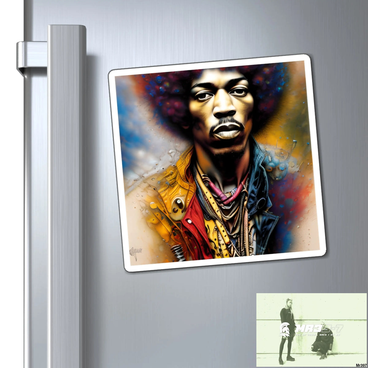 Jimmy Hendrix Fridge Magnet 6’’ × 6’’ Paper products