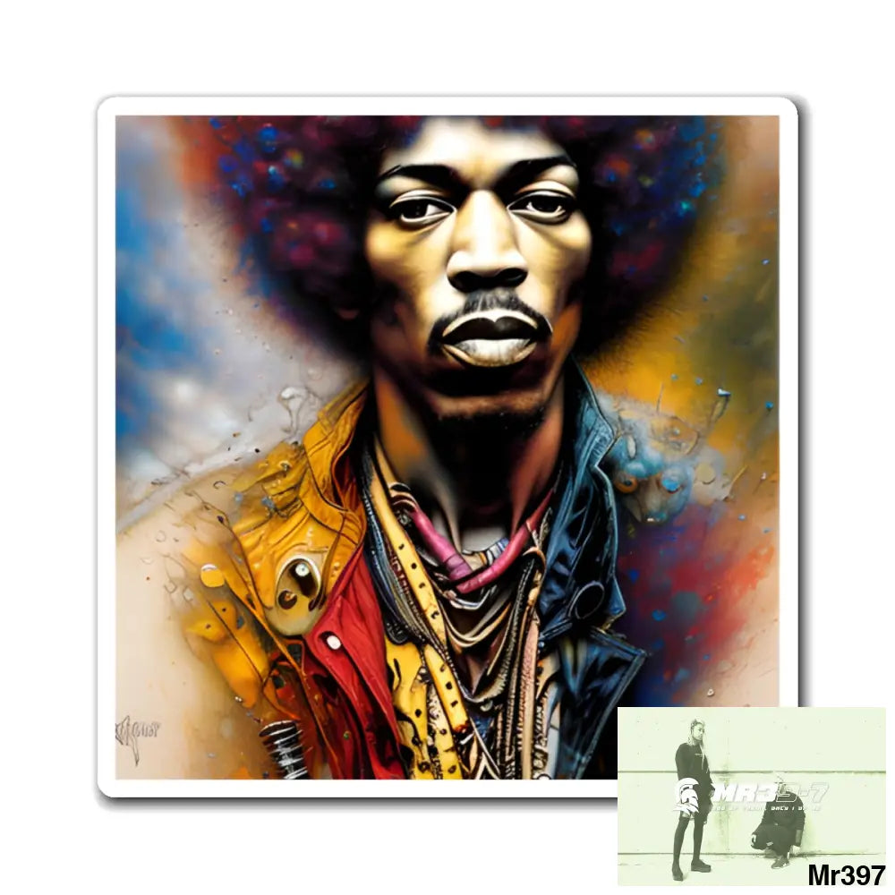 Jimmy Hendrix Fridge Magnet Paper products