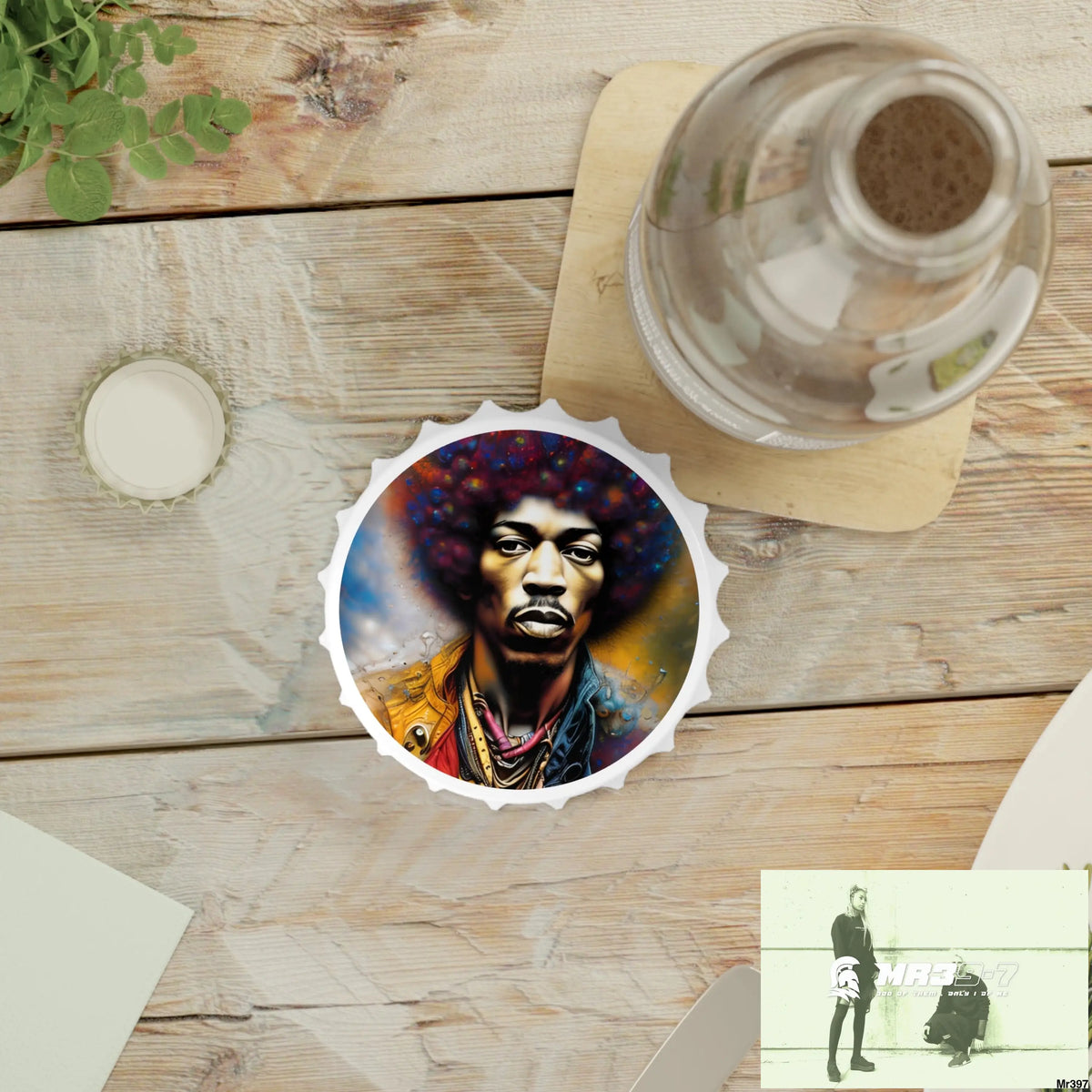 Jimmy Hendrix Magnetic Bottle Opener One size / White Accessories