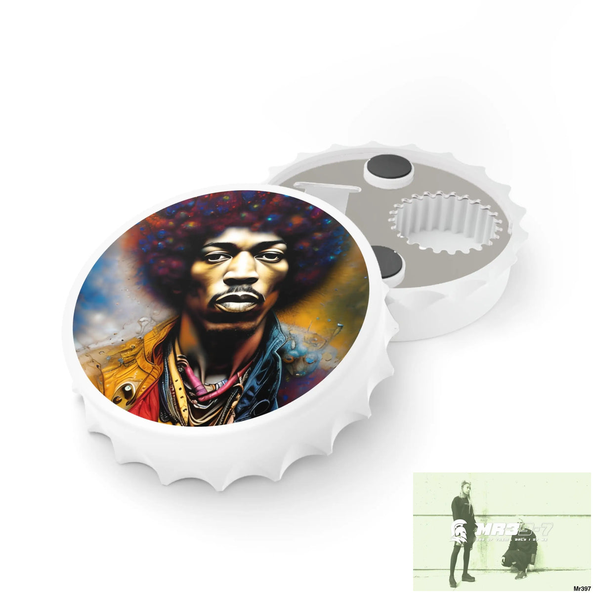 Jimmy Hendrix Magnetic Bottle Opener One size / White Accessories