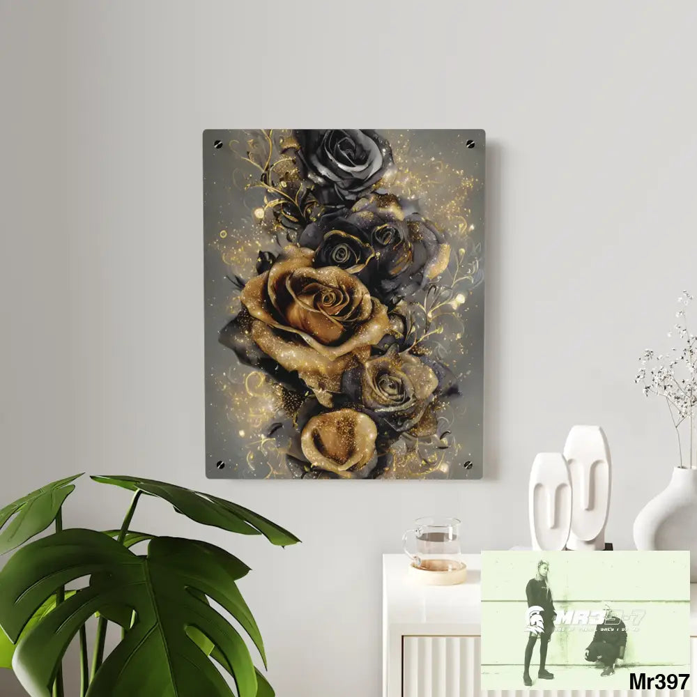 Long Stem Rose by Ross Tran Acrylic Wall Art Panels Home Decor