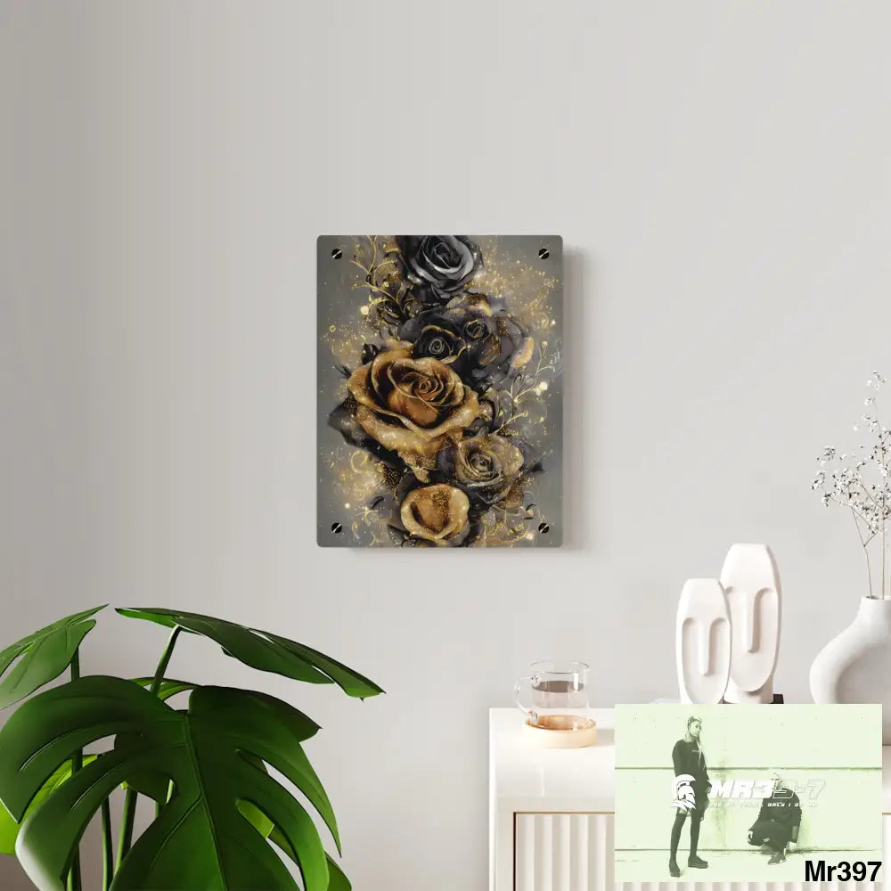 Long Stem Rose by Ross Tran Acrylic Wall Art Panels Home Decor