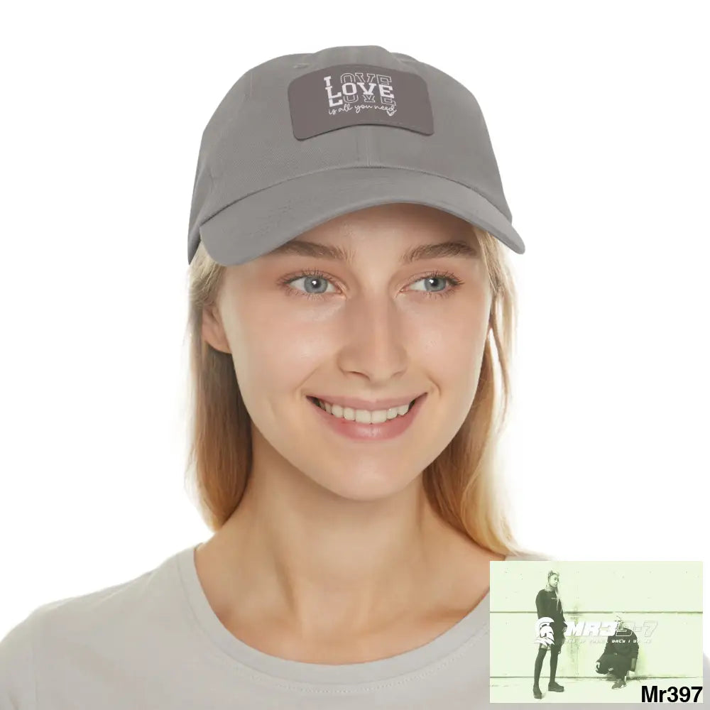 Love is all you need Dad Hat with Leather Patch (Rectangle) Hats