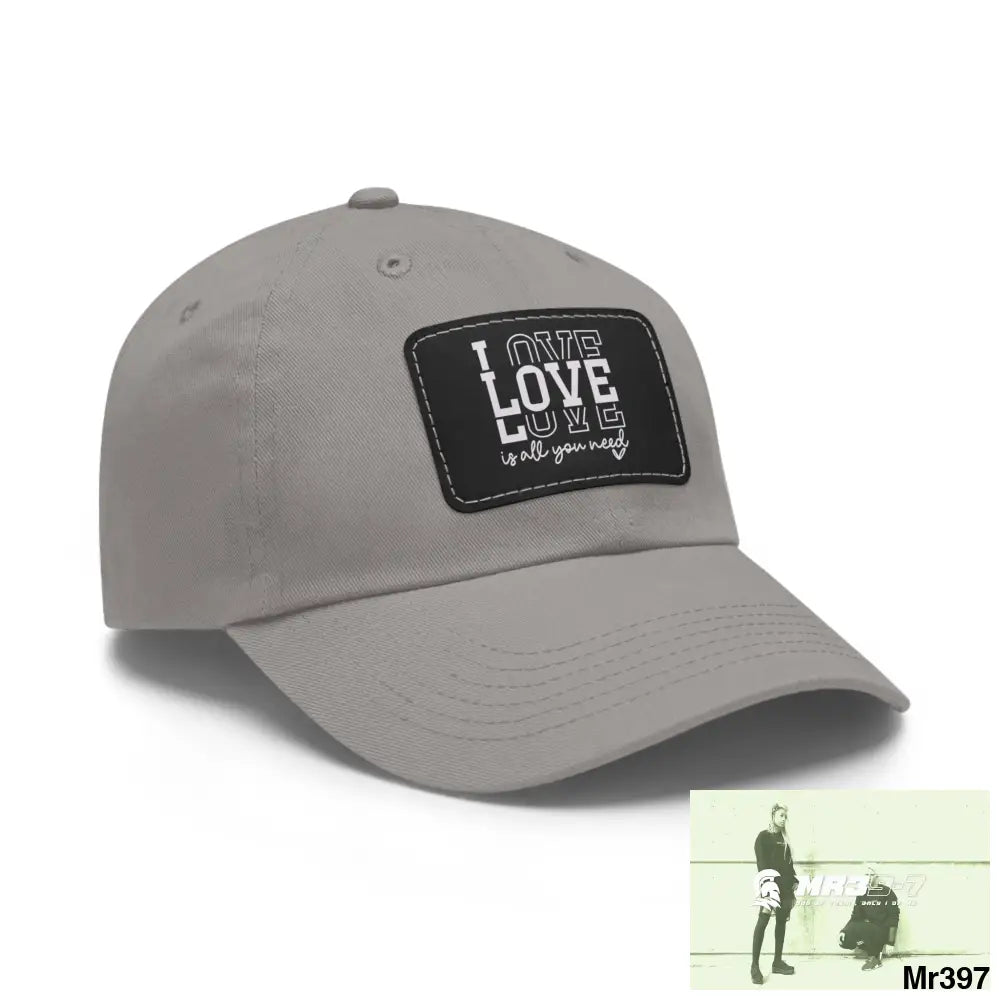 Love is all you need Dad Hat with Leather Patch (Rectangle) Hats