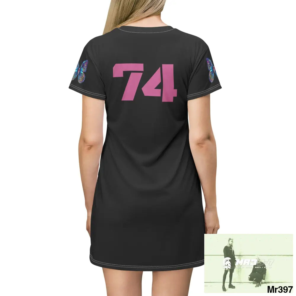 Lover you fk you - Butterflies T-Shirt Dress (AOP) All Over Prints