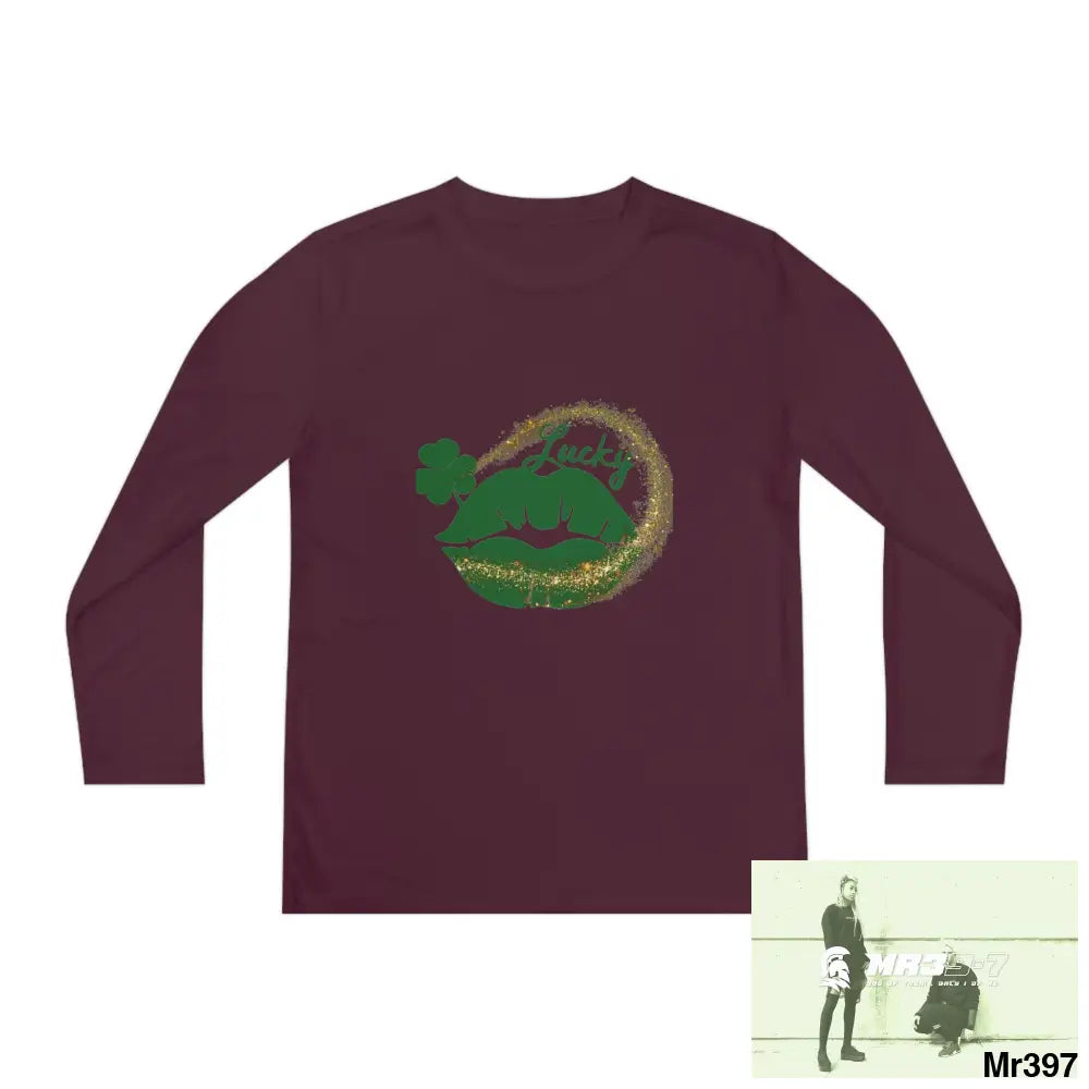 Luck of the Irish Rob Irish Kenya 2015 5 Countries Just Say No To County Lines Youth Long Sleeve Competitor Tee Maroon