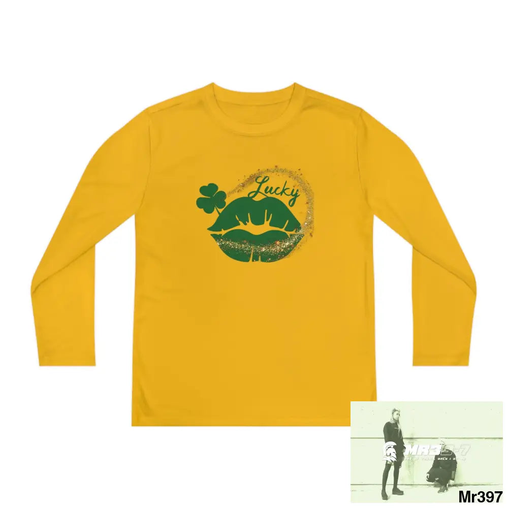 Luck of the Irish Youth Long Sleeve Competitor Tee Gold / M Kids clothes