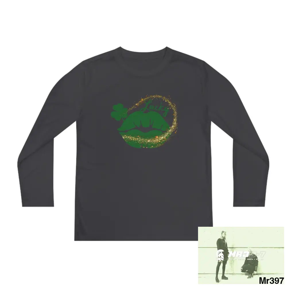 Luck of the Irish Youth Long Sleeve Competitor Tee Iron Grey / S Kids clothes
