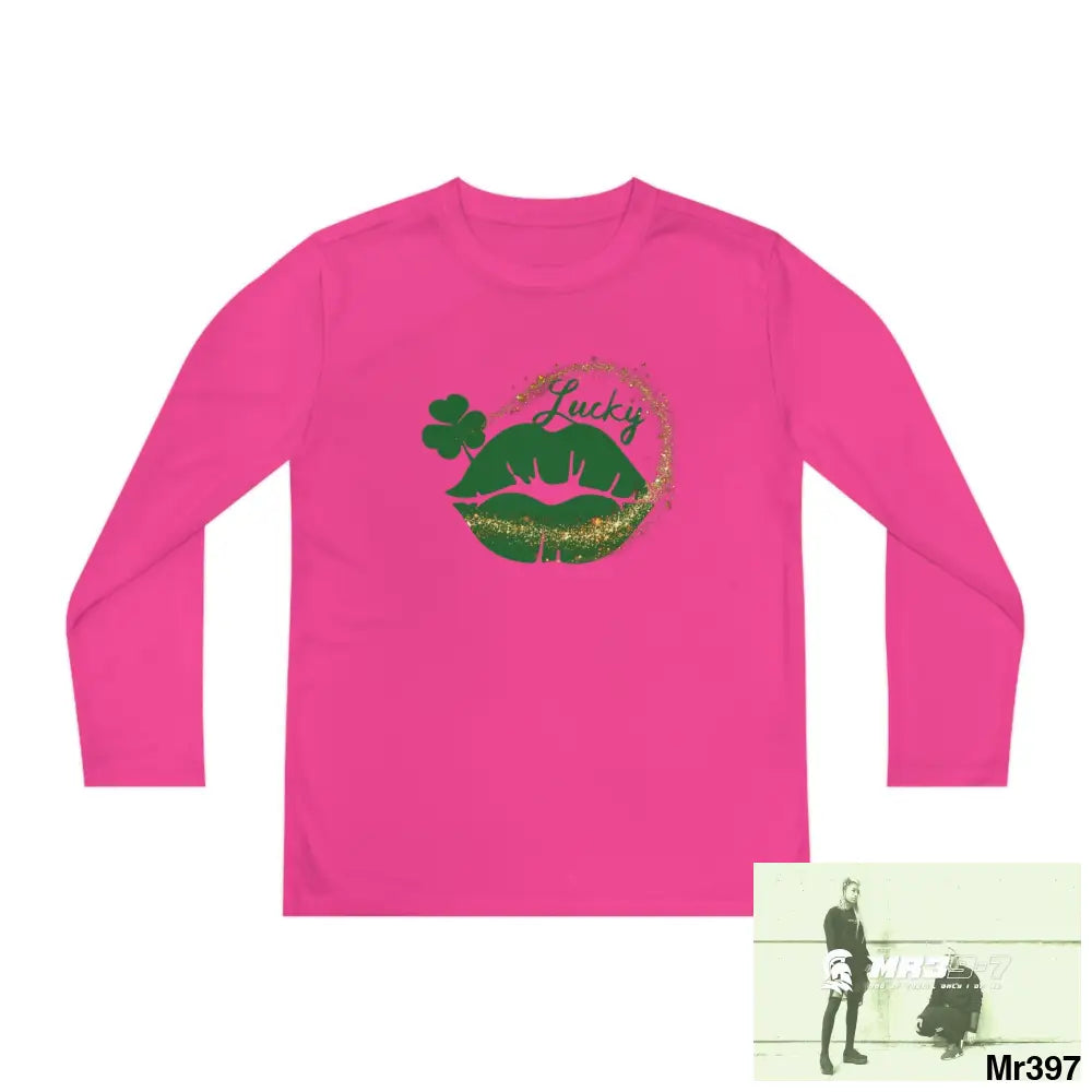 Luck of the Irish Youth Long Sleeve Competitor Tee Neon Pink / S Kids clothes