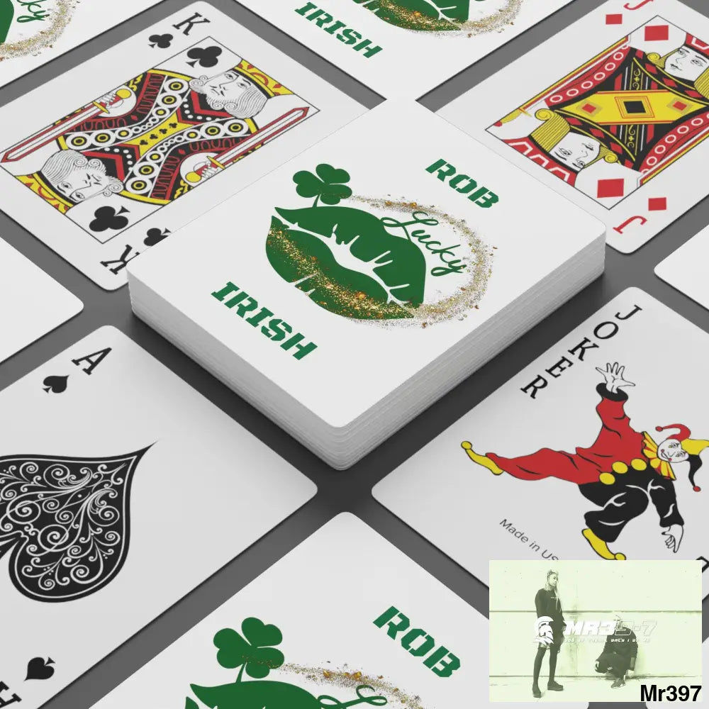 Lucky Rob Irish Custom Poker Cards 2.47’’ x 3.47’’ / White / Semi Glossy Paper products