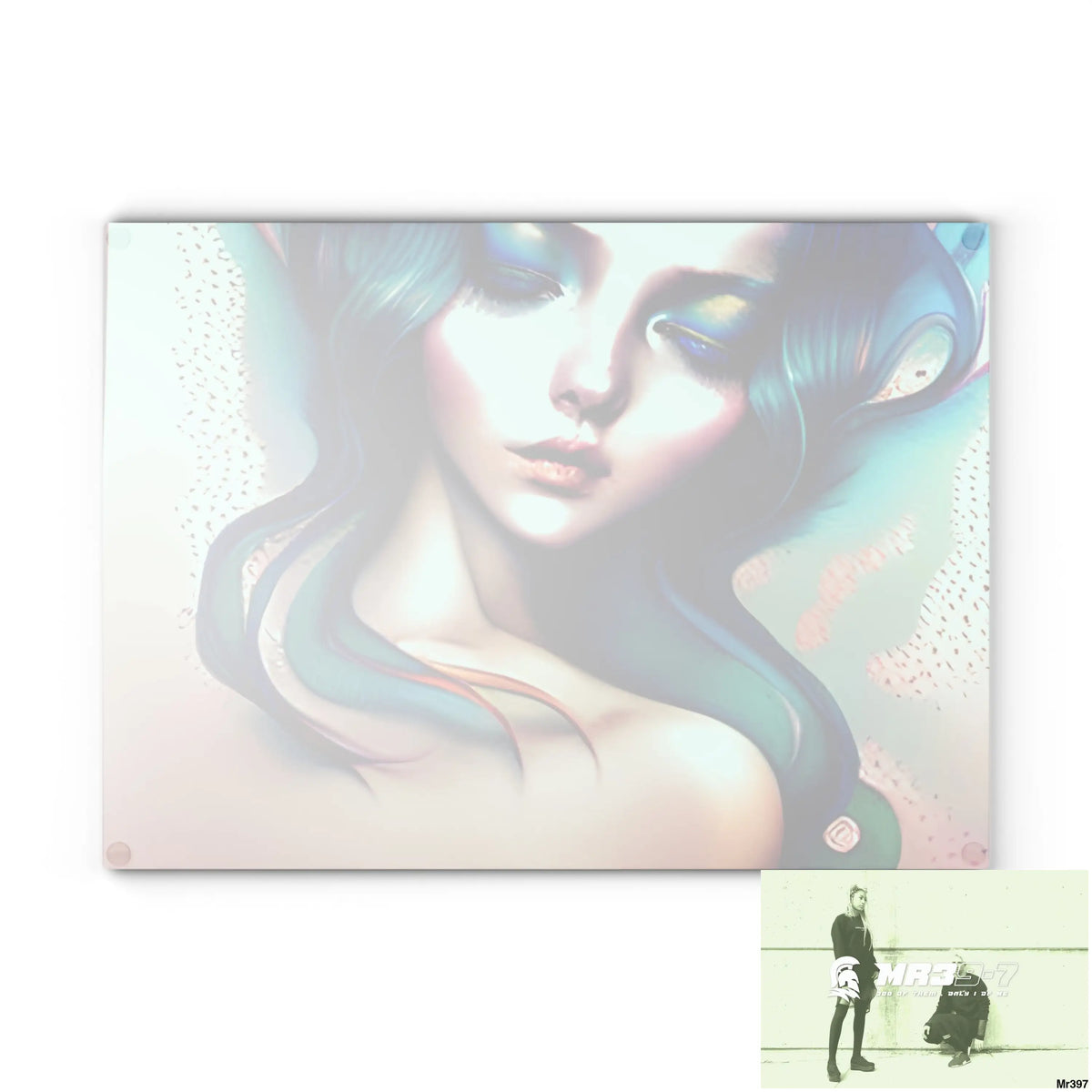 Many faces in common places in the style of Anna Glass Cutting Board Home Decor