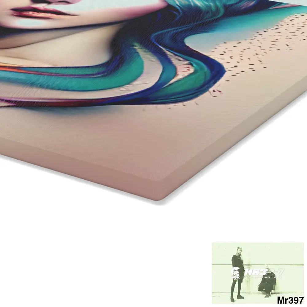 Many faces in common places in the style of Anna Glass Cutting Board Home Decor