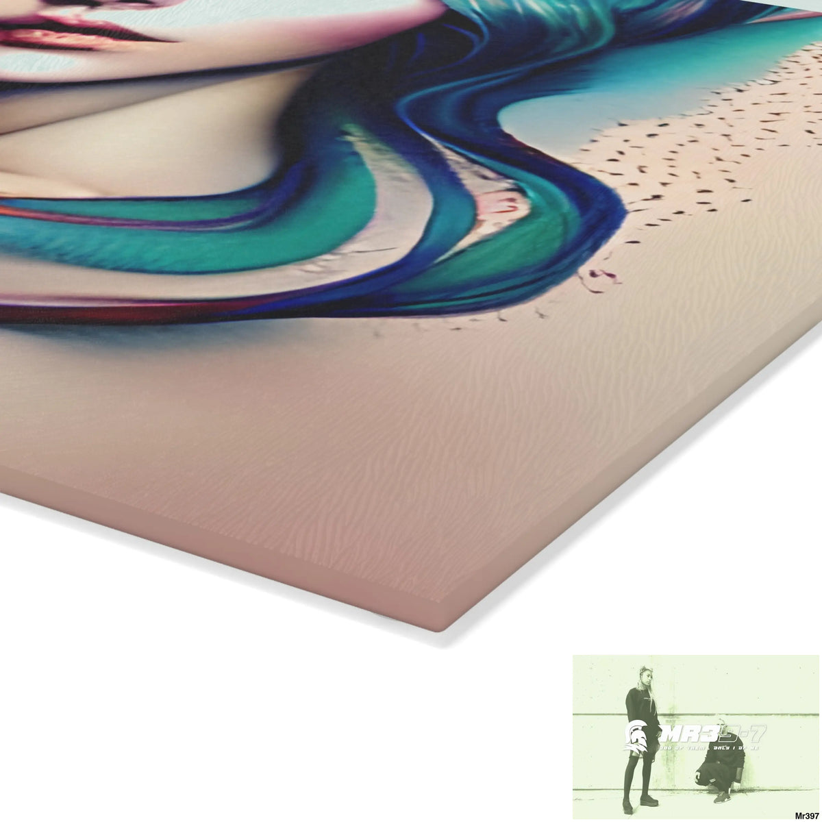 Many faces in common places in the style of Anna Glass Cutting Board Home Decor