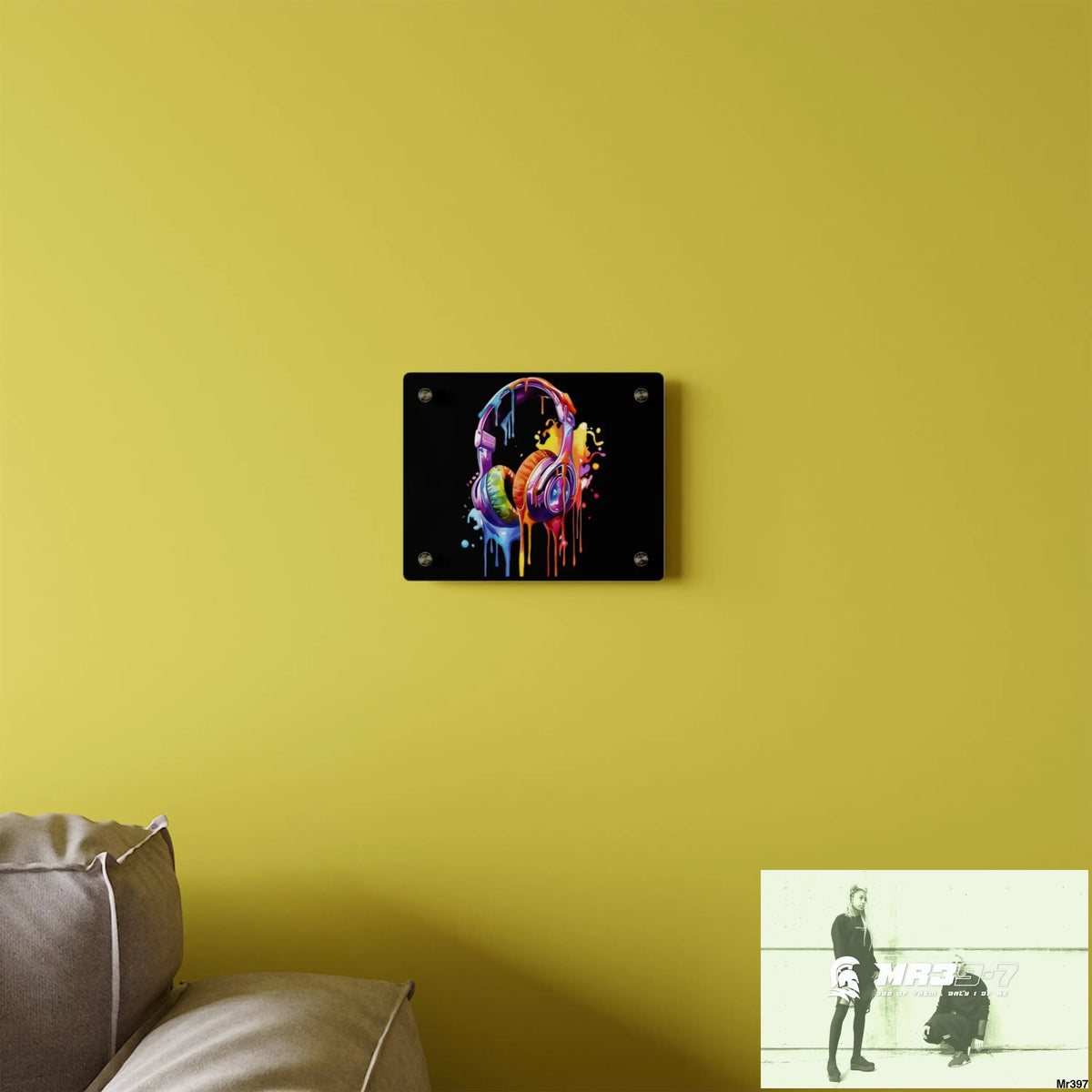 Melting headphones Acrylic Wall Art Panels Home Decor
