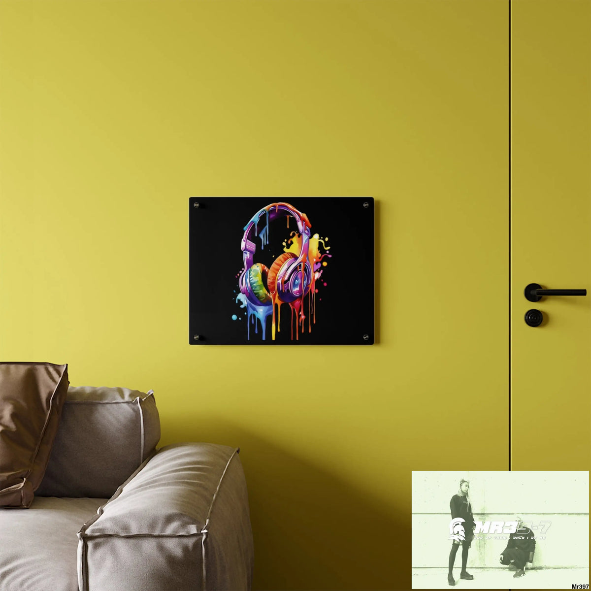 Melting headphones Acrylic Wall Art Panels Home Decor