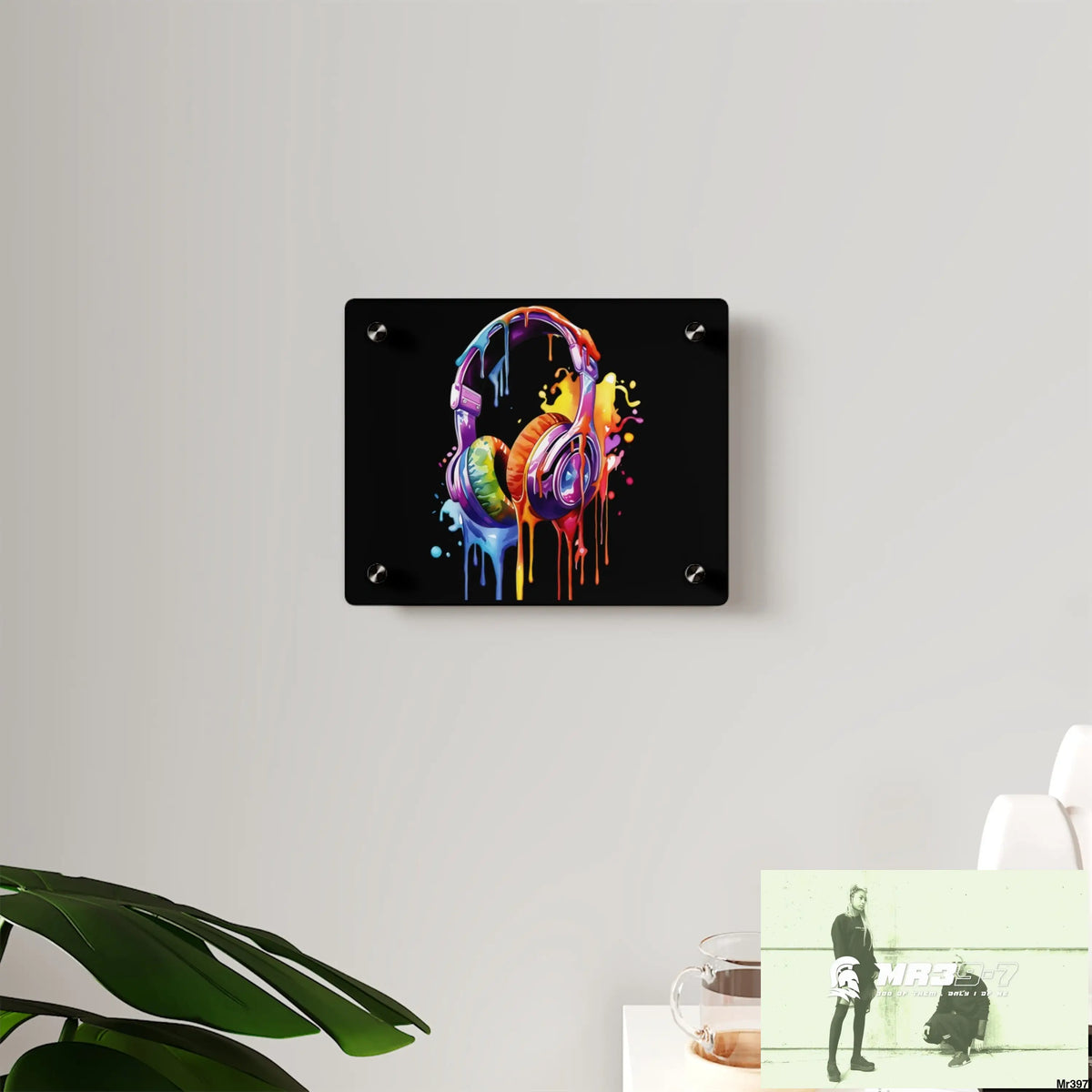 Melting headphones Acrylic Wall Art Panels Home Decor