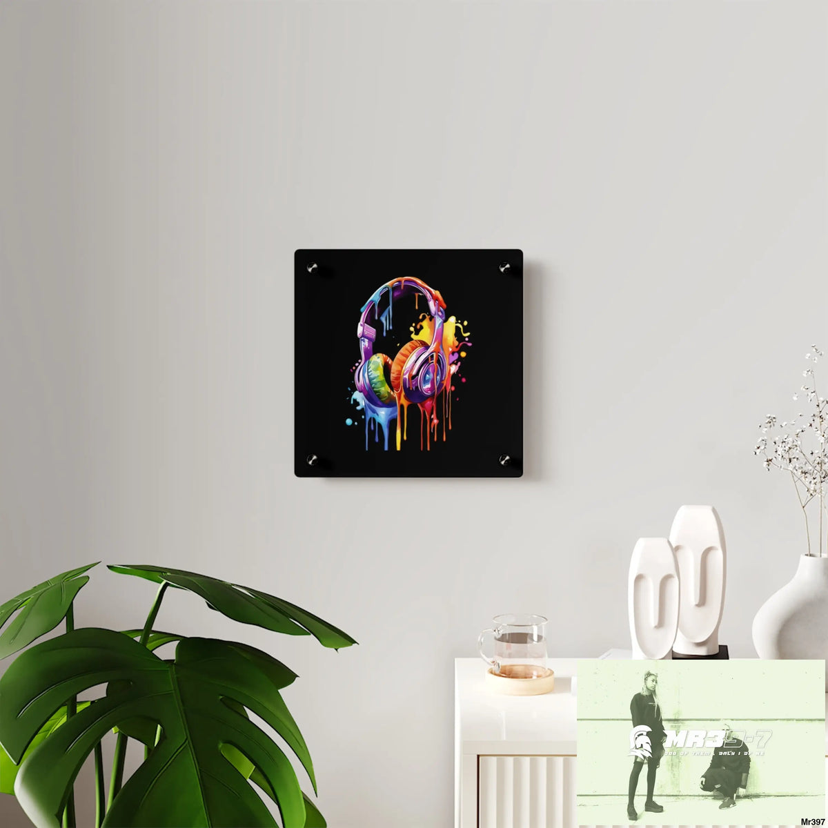 Melting headphones Acrylic Wall Art Panels Home Decor