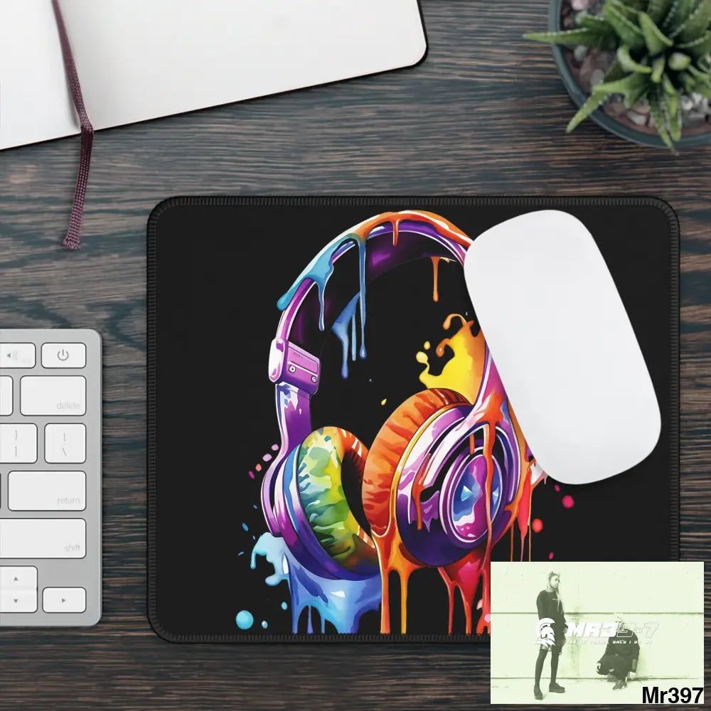 Melting headphones art Gaming Mouse Pad Rectangle / 9’’ × 7’’ Home Decor