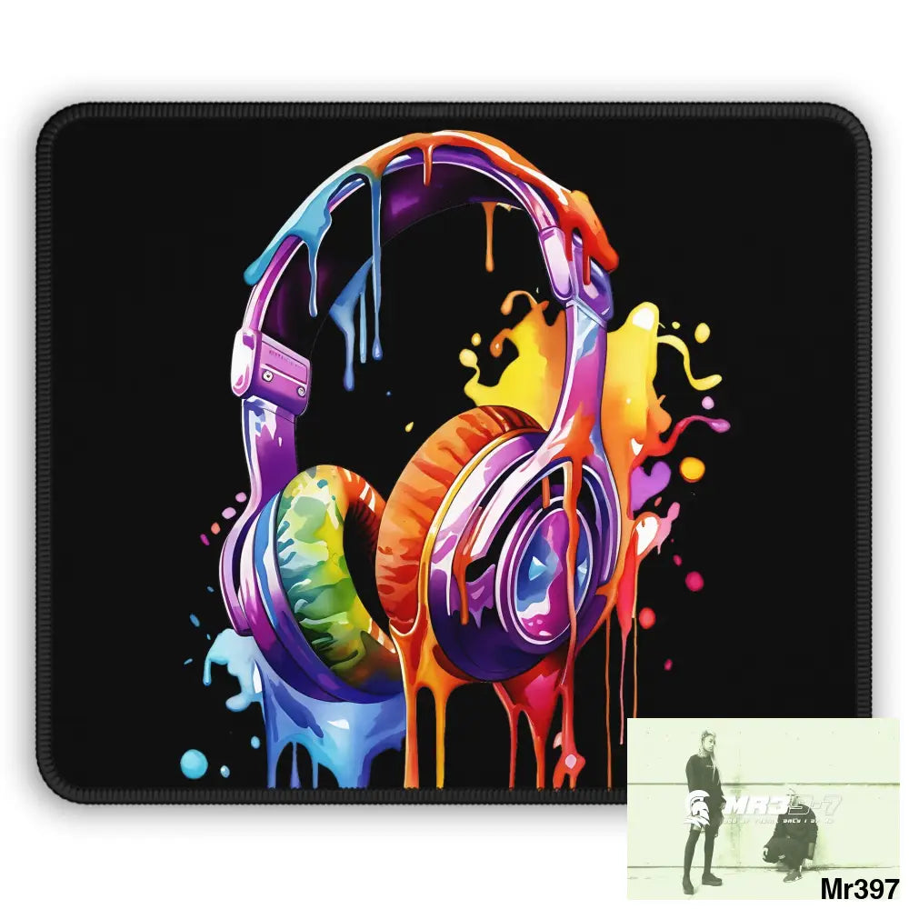 Melting headphones art Gaming Mouse Pad Rectangle / 9’’ × 7’’ Home Decor