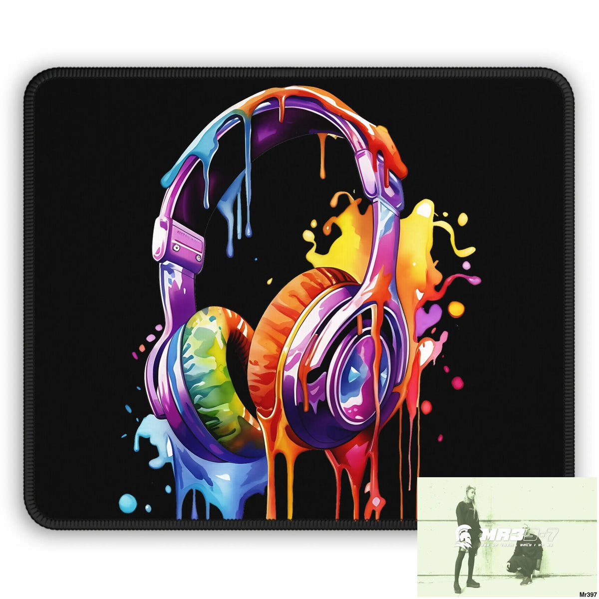 Melting headphones art Gaming Mouse Pad Rectangle / 9’’ × 7’’ Home Decor