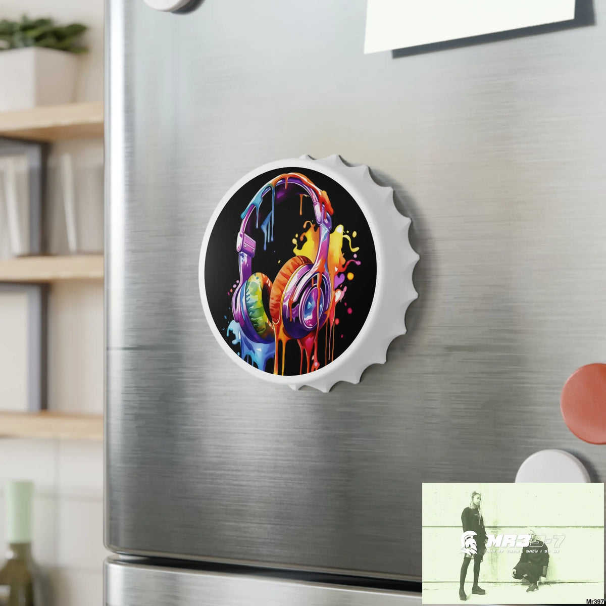 Melting headphones Magnetic Bottle Opener One size / White Accessories