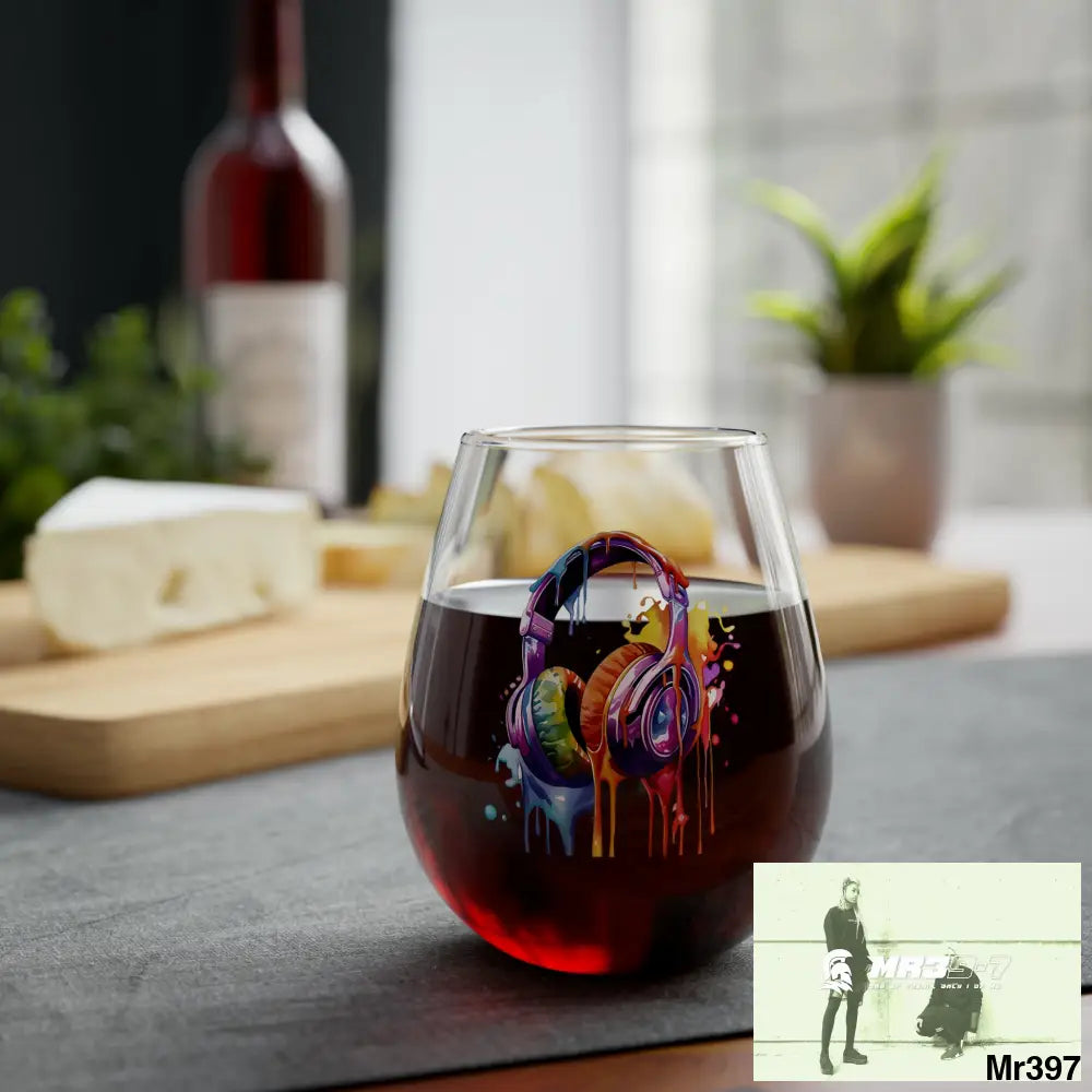 Melting Headphones Stemless Wine Glass 11.75oz 11.75oz Mug
