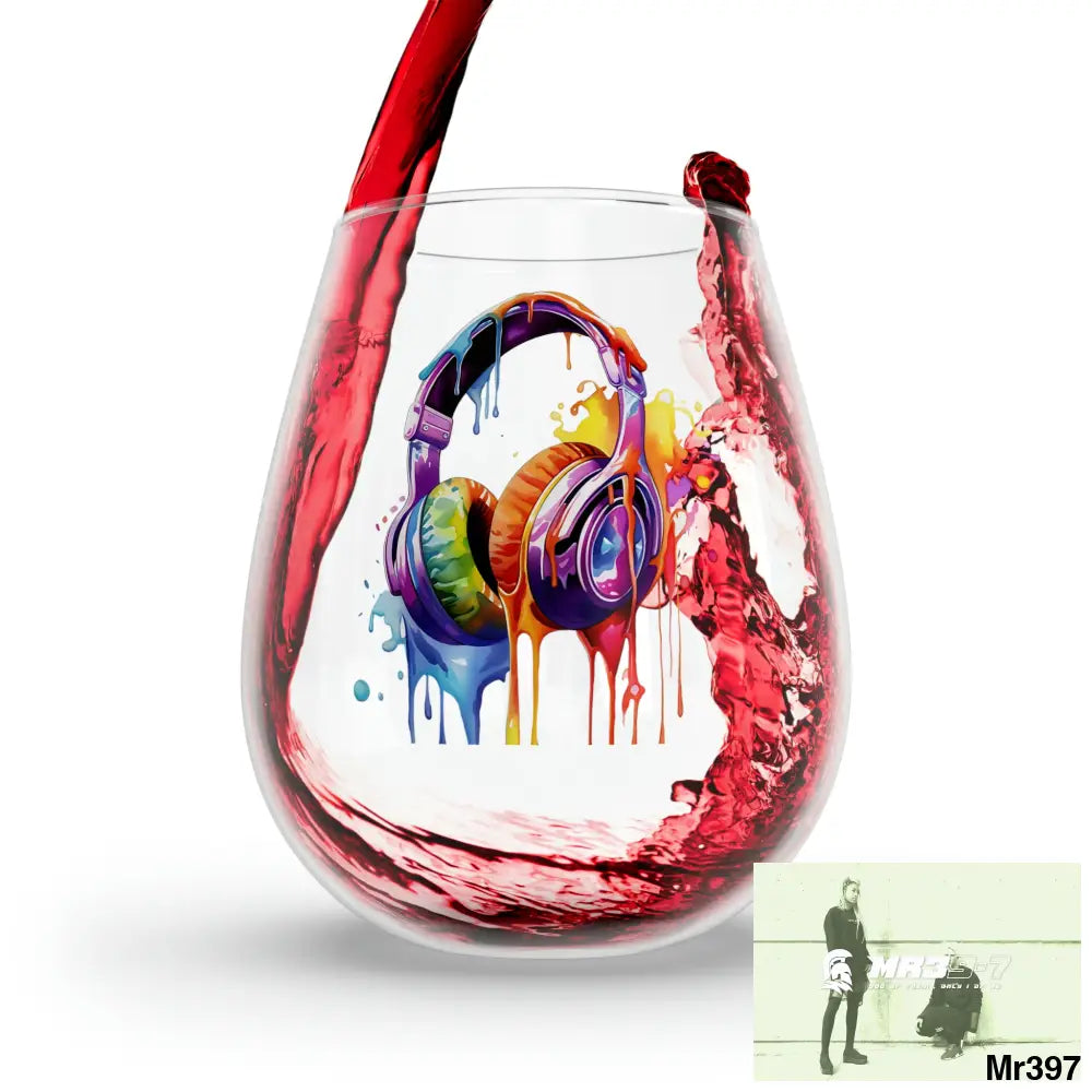 Melting Headphones Stemless Wine Glass 11.75oz 11.75oz Mug