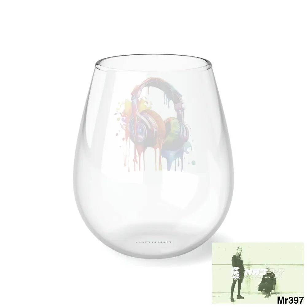 Melting Headphones Stemless Wine Glass 11.75oz 11.75oz Mug