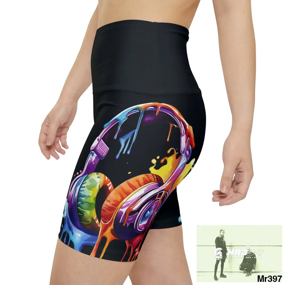 Melting Headphones Women’s Workout Shorts (AOP) All Over Prints