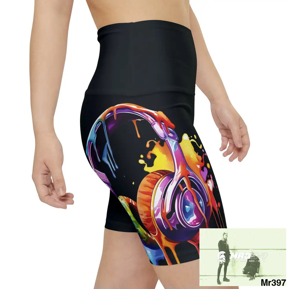 Melting Headphones Women’s Workout Shorts (AOP) All Over Prints