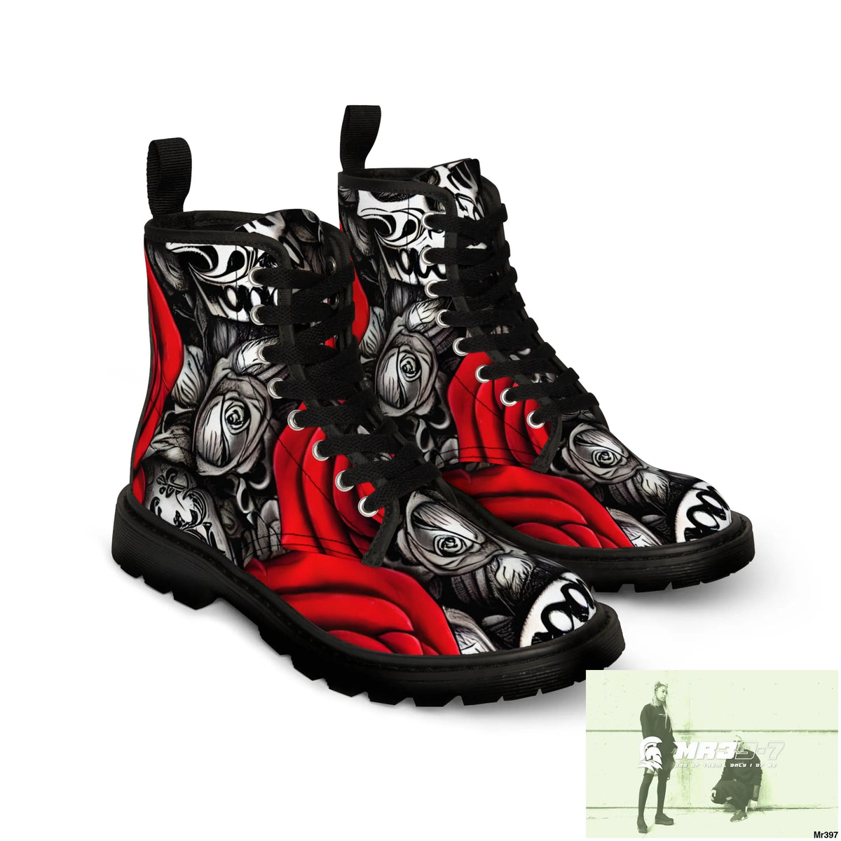 Men’s Canvas Boots AOP US 7 / Black sole Shoes