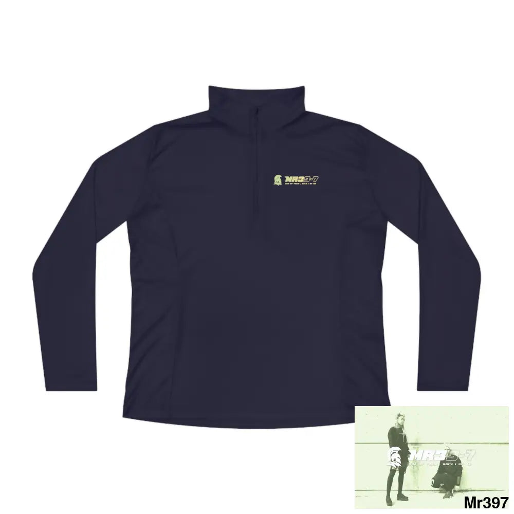 MR 39 Ladies Quarter-Zip Pullover True Navy / XS Long-sleeve